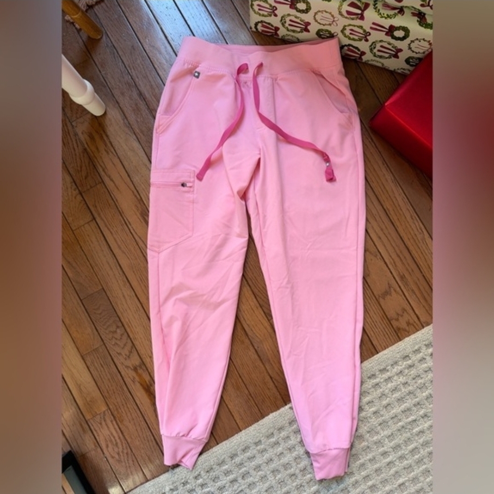 FIGS Fight Club Pink Zamora High Waisted Joggers Medium